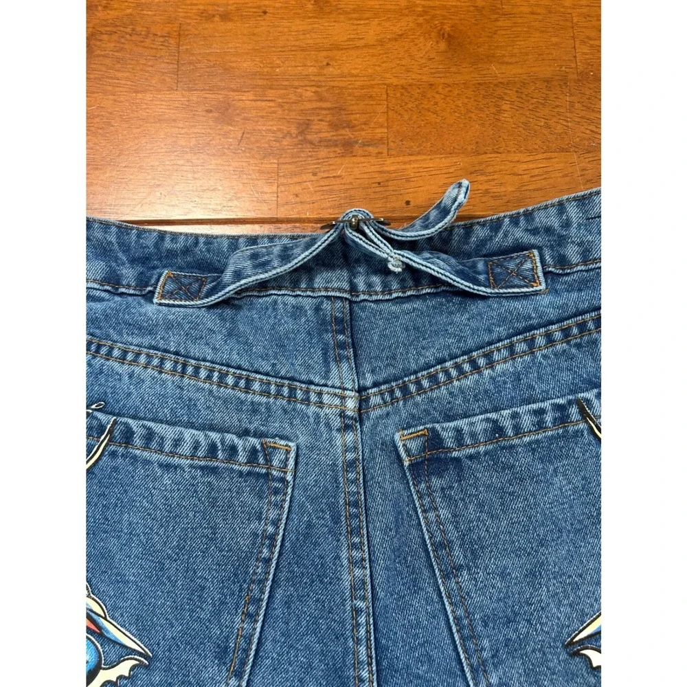 Vintage Ed Hardy Wide Leg Jeans Mens 30 Blue Graphic Tattoo Baggy Denim Y2K